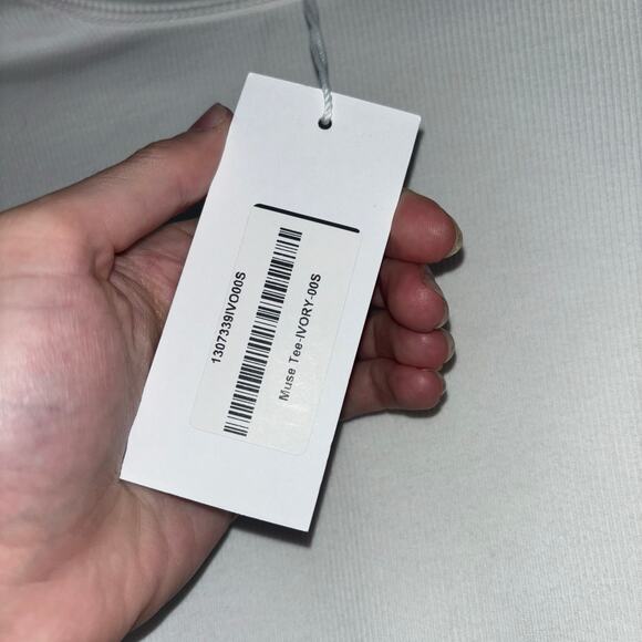 Reformation Muse Ribbed Tee in Ivory – Size Small – New With Tags - Picture 9 of 15